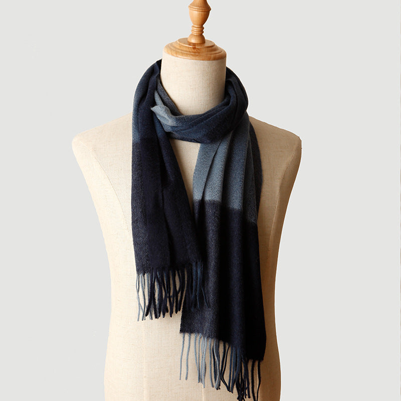 Men's   plaid, pure cashmere, scarf, shawl, autumn and winter.