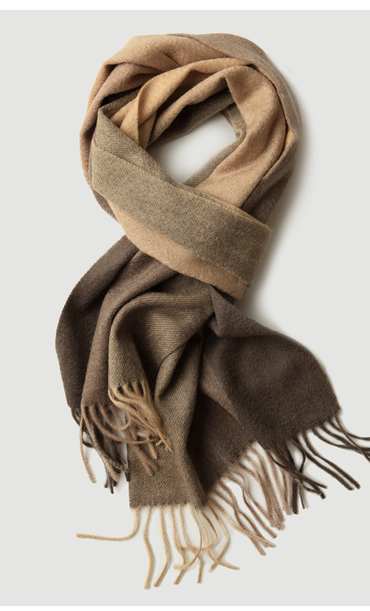 Men's   plaid, pure cashmere, scarf, shawl, autumn and winter.