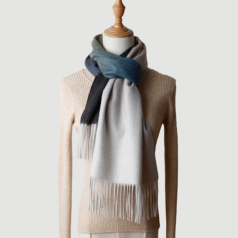 Gradual change cashmere scarf, water ripple, Mongolian cashmere, shawl cashmere thickened, warm winter