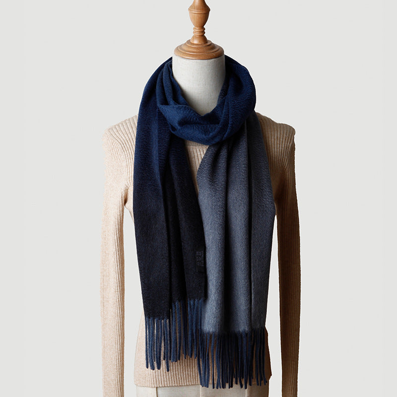 Gradual change cashmere scarf, water ripple, Mongolian cashmere, shawl cashmere thickened, warm winter