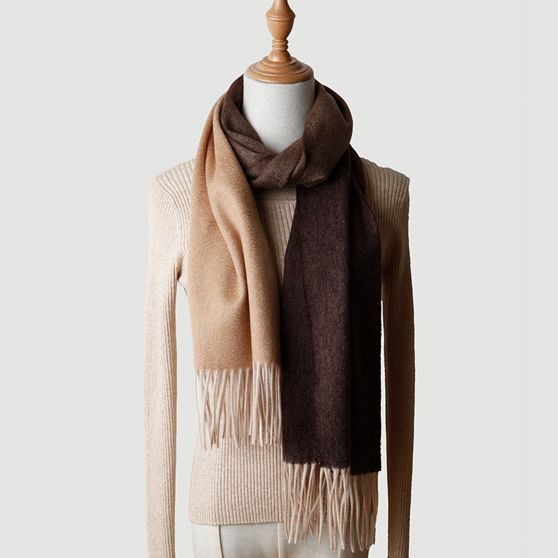 Gradual change cashmere scarf, water ripple, Mongolian cashmere, shawl cashmere thickened, warm winter