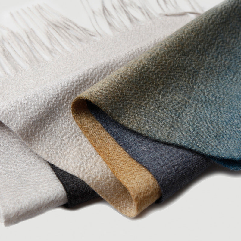 Gradual change cashmere scarf, water ripple, Mongolian cashmere, shawl cashmere thickened, warm winter