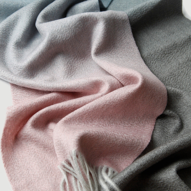 Gradual change cashmere scarf, water ripple, Mongolian cashmere, shawl cashmere thickened, warm winter