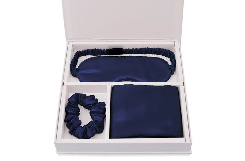 Silk, mulberry silk, eye mask, hair band, silk three-piece gift box wholesale.