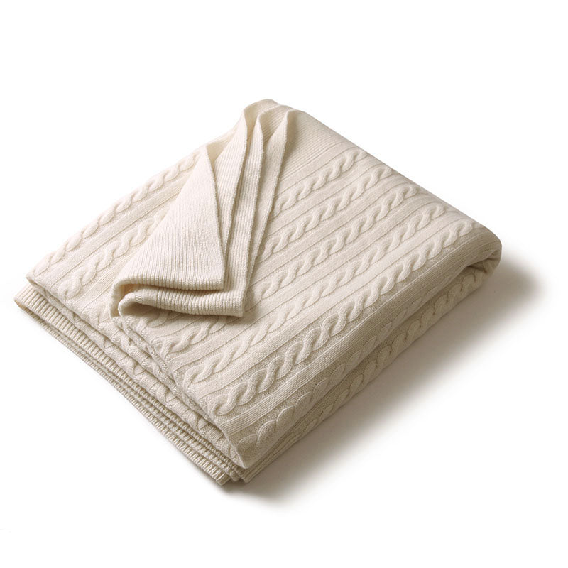 Knitted twisted flowers, thickened top cashmere, home pure cashmere blankets, sofa blankets