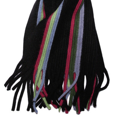 Top cashmere, thick, multi-colored, striped, fine, woven, cashmere, scarf, elegant.