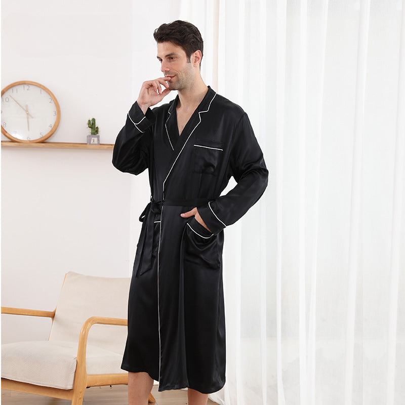 Men's Silk Gown, 100% Mulberry Silk pajama