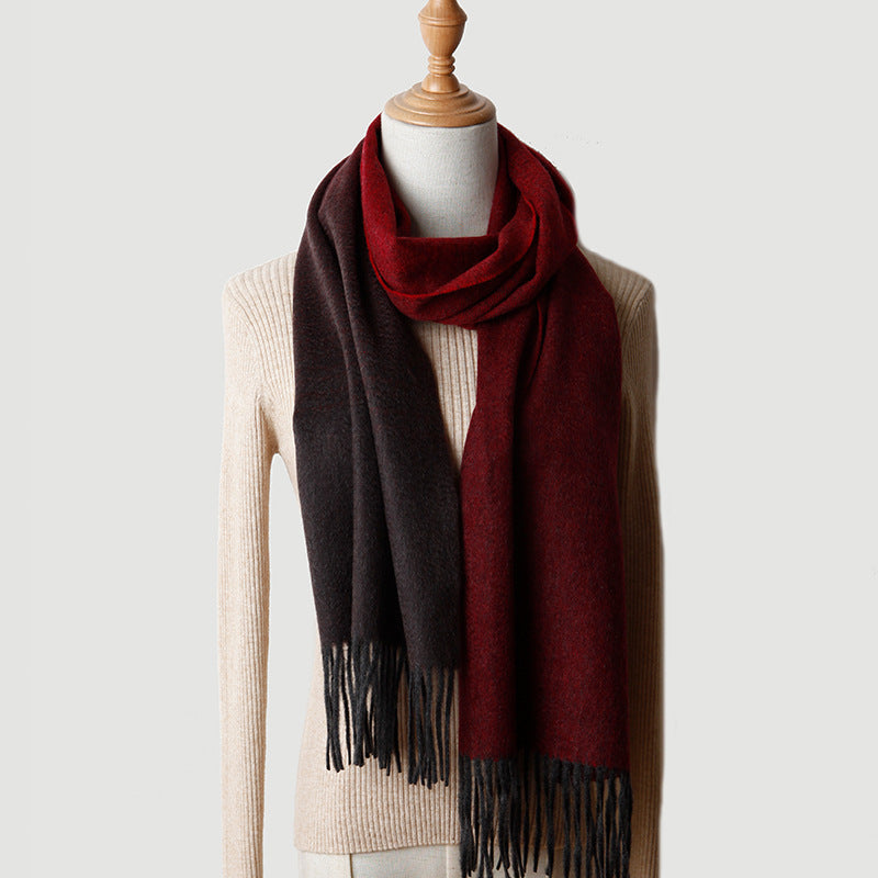 Gradual change cashmere scarf, water ripple, Mongolian cashmere, shawl cashmere thickened, warm winter