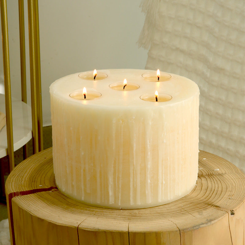 Giant large candle, large white, ivory scented candle, fragrance, ornament.