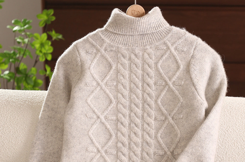 Children, cashmere sweater, turtleneck, thickened 100 pure cashmere.