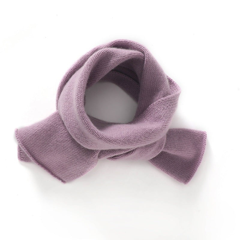 Cashmere scarf, boys girls 100% pure cashmere, thickened, warm, knitted, small scarf