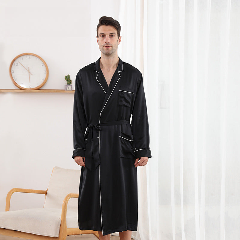 Men's Silk Gown, 100% Mulberry Silk pajama