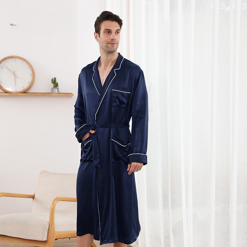 Men's Silk Gown, 100% Mulberry Silk pajama