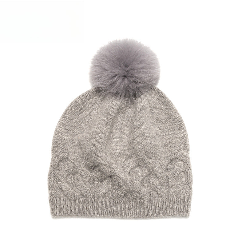 Pure cashmere, thermal, hairball, knitted hat