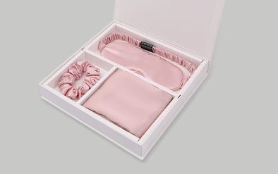 Silk, mulberry silk, eye mask, hair band, silk three-piece gift box wholesale.