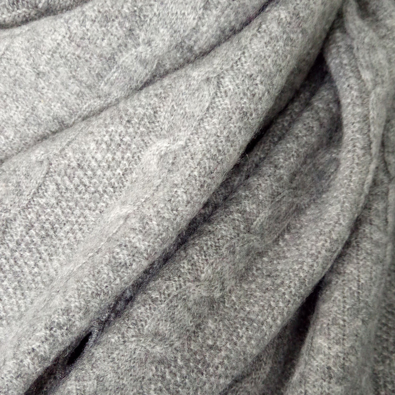 Cashmere, knitted, female solid color, twisted horn buckle, shawl, thickened, warm, scarf.