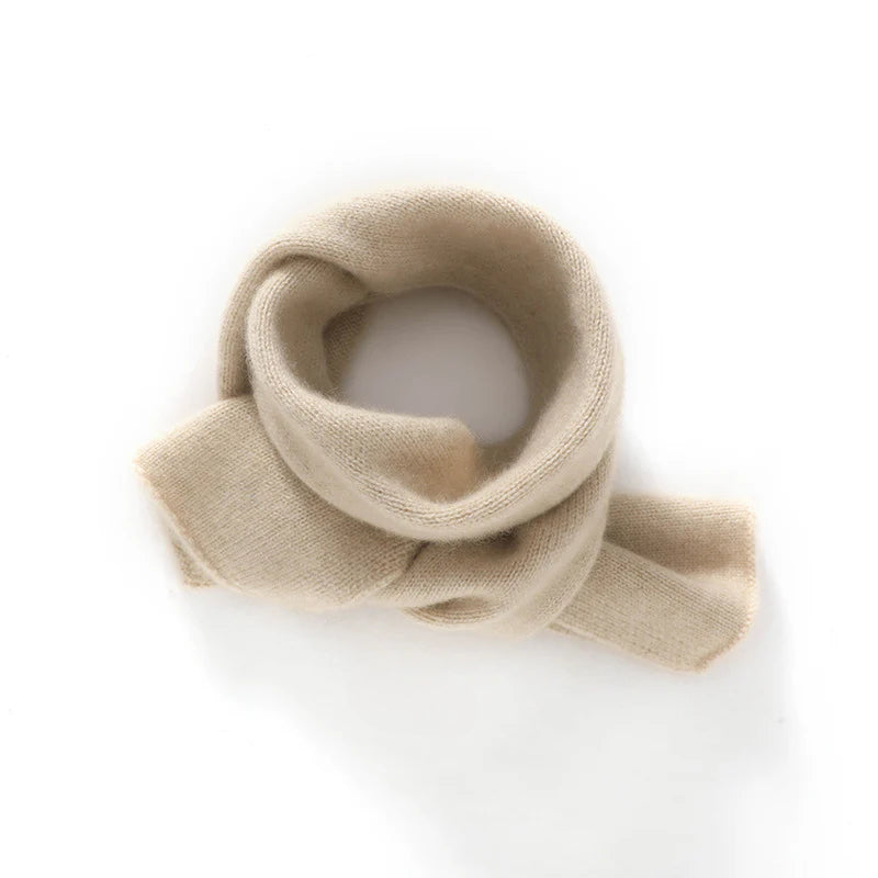 Cashmere scarf, boys girls 100% pure cashmere, thickened, warm, knitted, small scarf