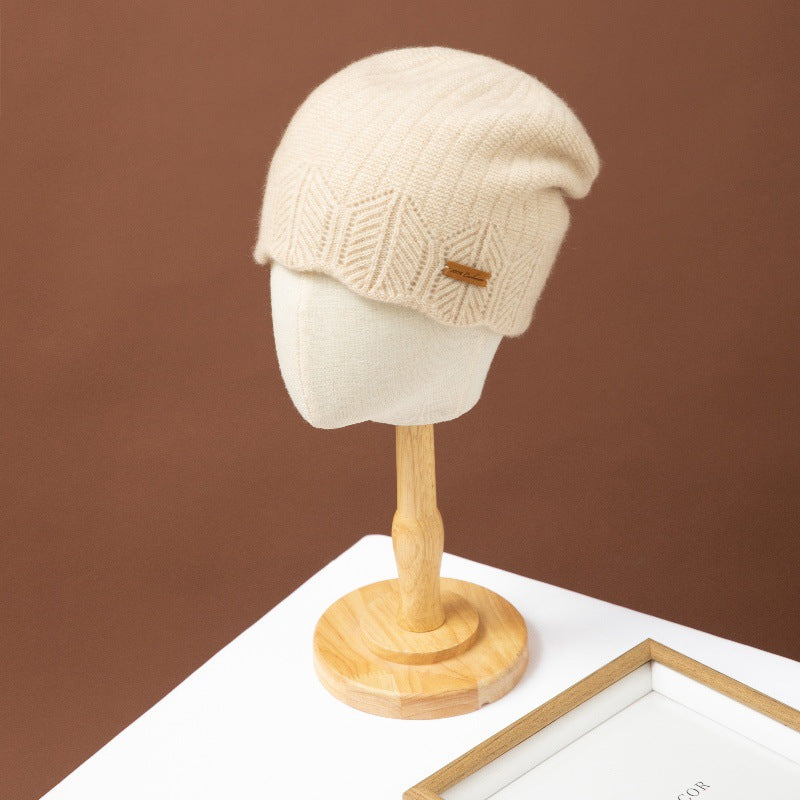 Cashmere hat, women's 100% pure cashmere, hat, solid color, warm, knitted hat