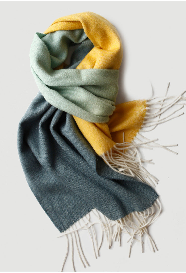 Gradual change cashmere scarf, water ripple, Mongolian cashmere, shawl cashmere thickened, warm winter