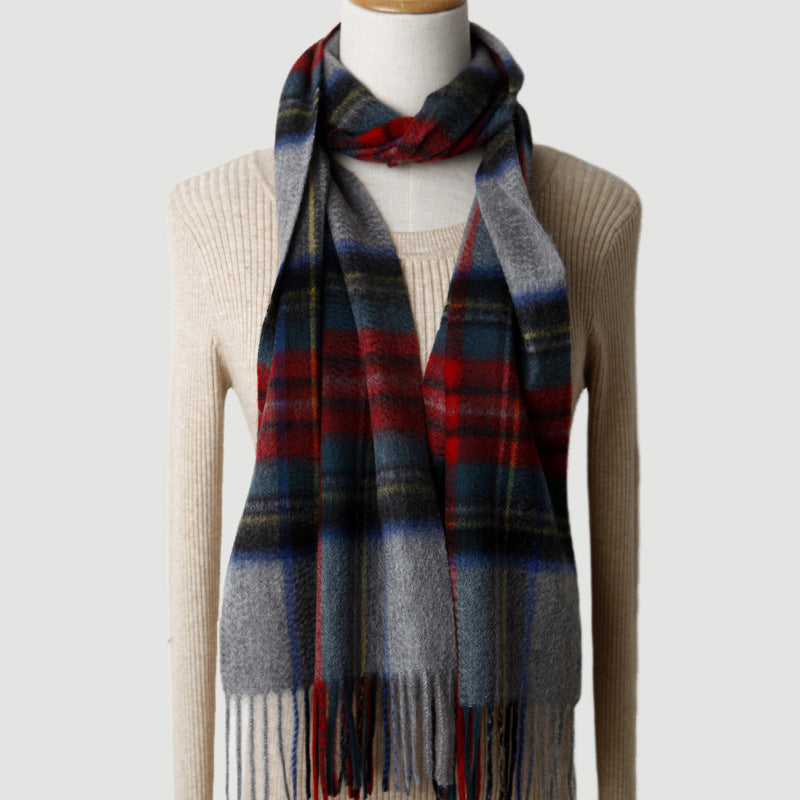 Scottish grid cashmere, scarf, female and male, water ripple, plaid, plaid, autumn and winter, warm