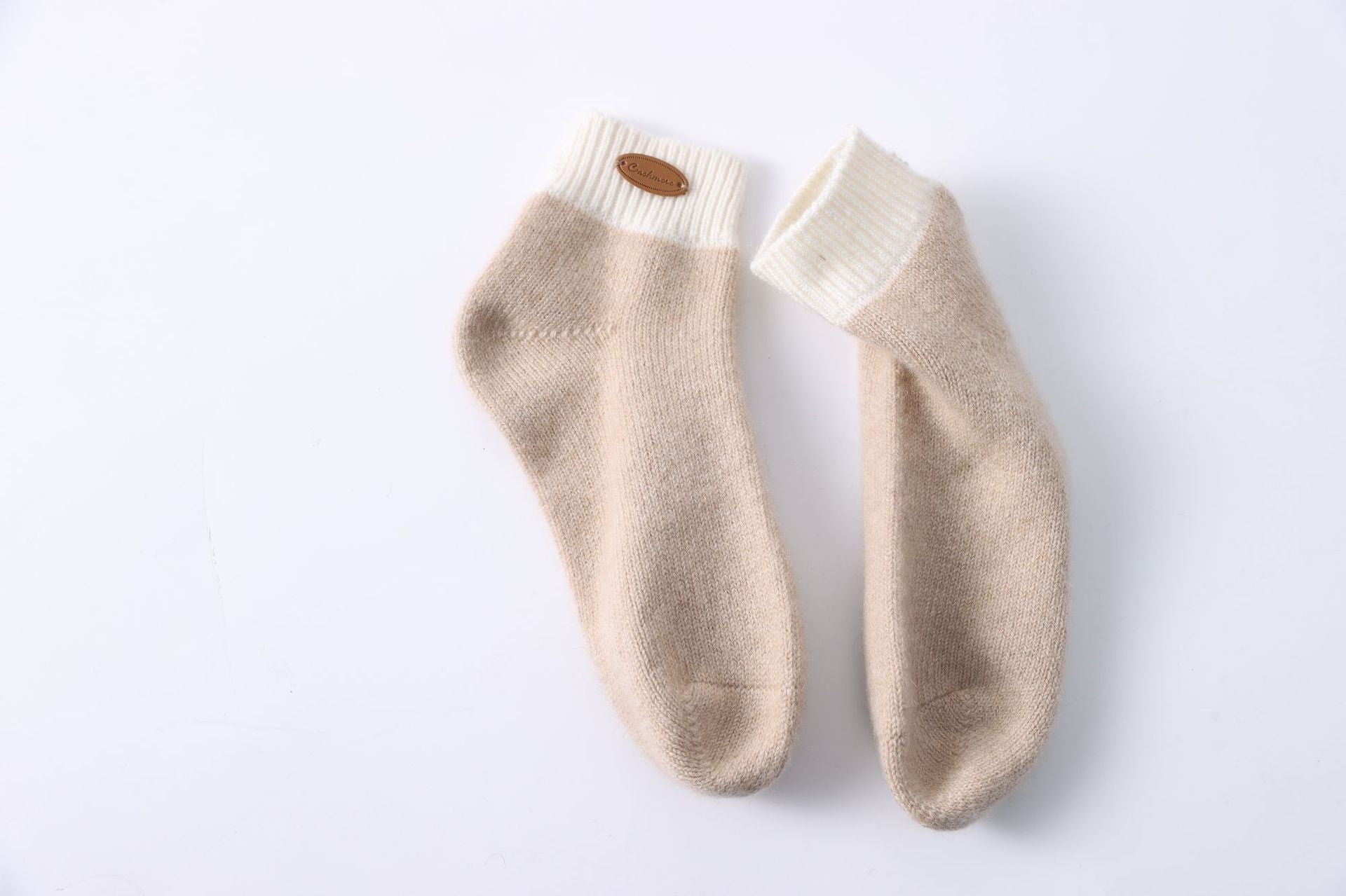 Cashmere socks, knitted, men's and women's, warm, thickened