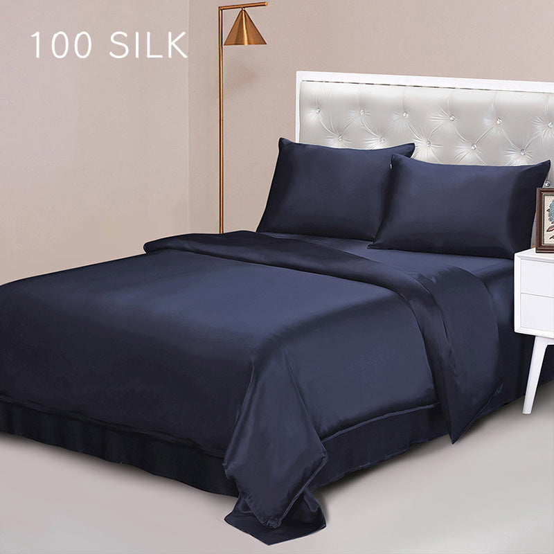 22 mmi, silk four-piece set, double-sided 100% mulberry silk, solid color high-end bedding