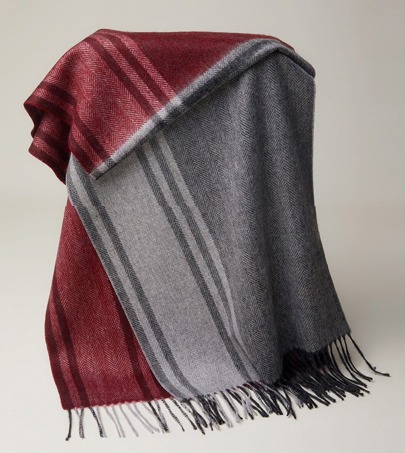 Cashmere, vertical strips, scarf, men and women, winter, scarf, warm, couple's style, cashmere shawl.