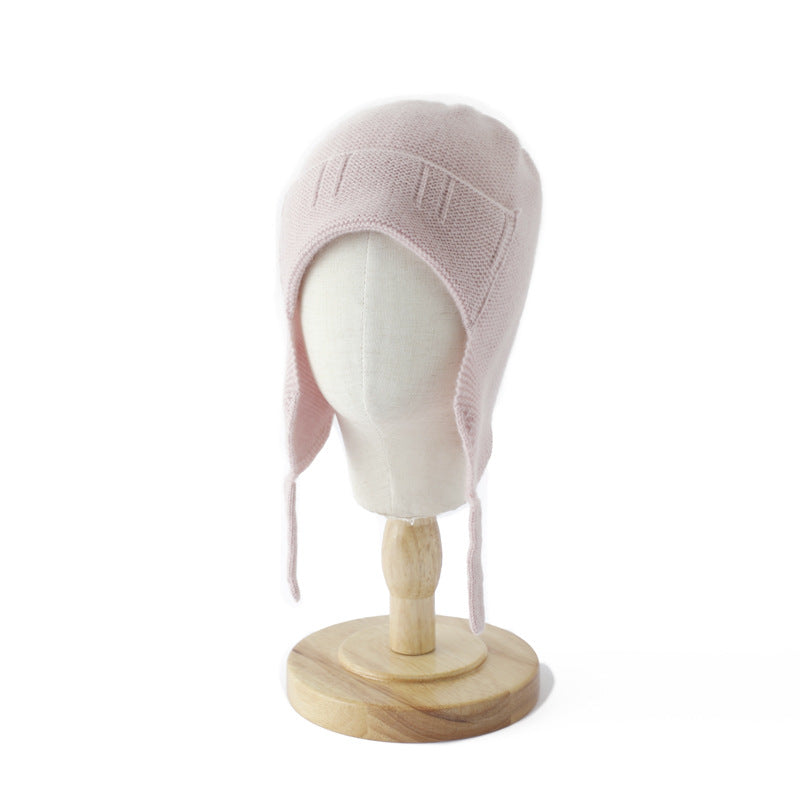 Cashmere hat, children, boys and girls 100% pure cashmere, cashmere ear protection, double layer, thickened, knitted.