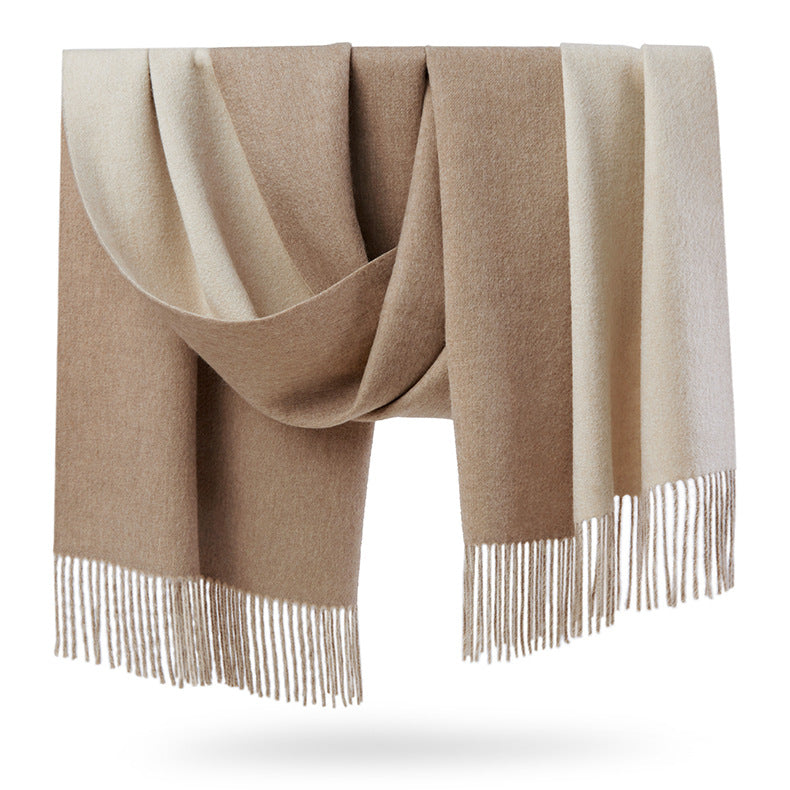 Cashmere scarf, men's and women's, warm in autumn and winter, thickened, double-sided cashmere, shawl.