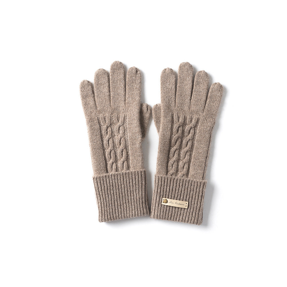 Knitted, pure cashmere, gloves, women's thermal, cashmere gloves