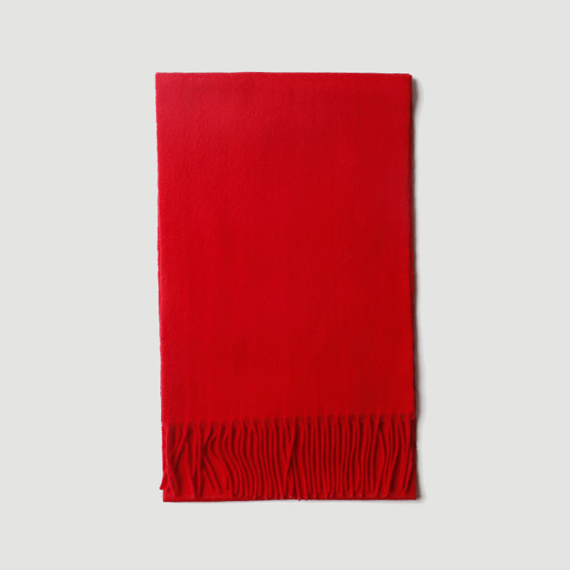 Children, cashmere scarf, solid color, water ripple, thickened, monochrome, warm, scarf.