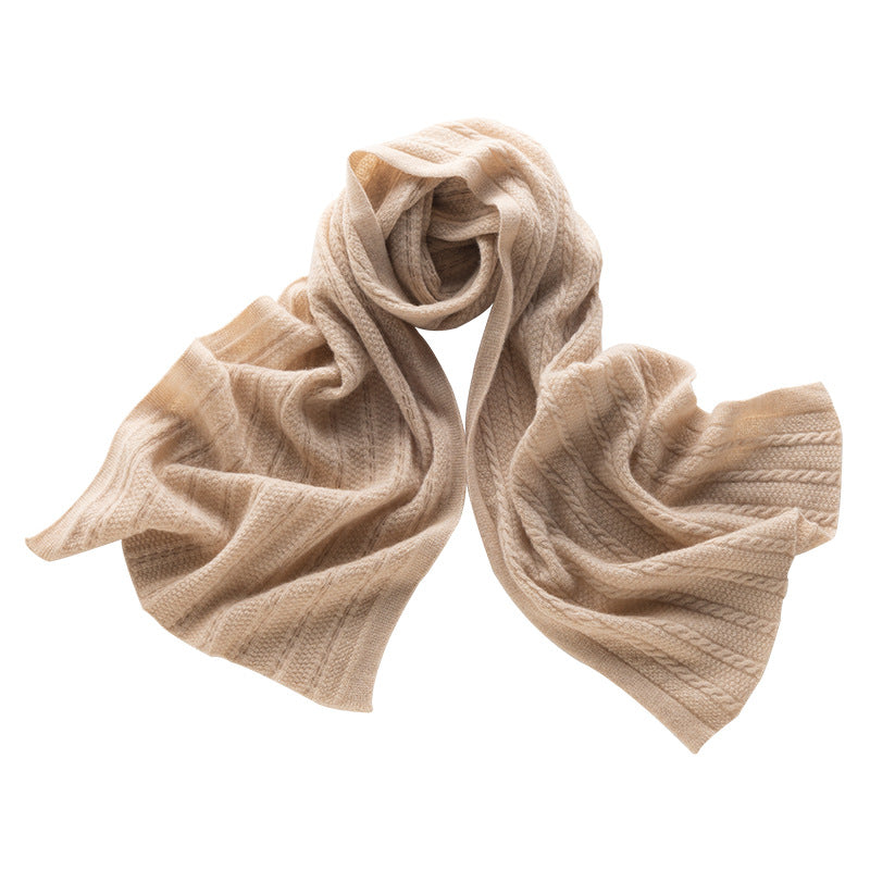 Cashmere scarf, women's 100% pure cashmere, autumn and winter, thickened, knitted scarf, shawl