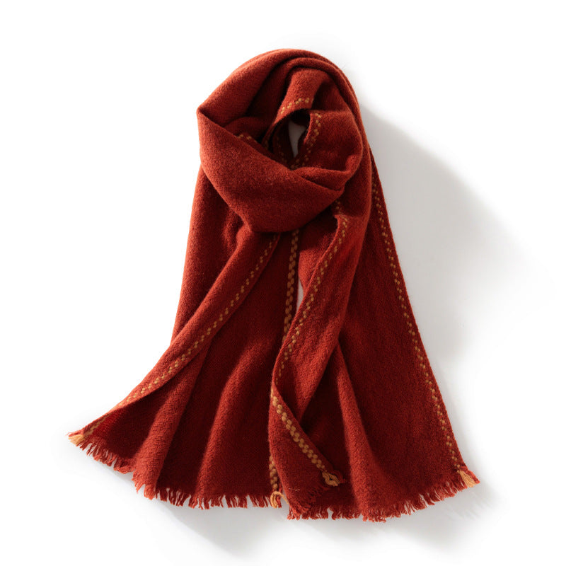 Cashmere scarf women's 100% pure cashmere, autumn and winter, fringed warm, shawl