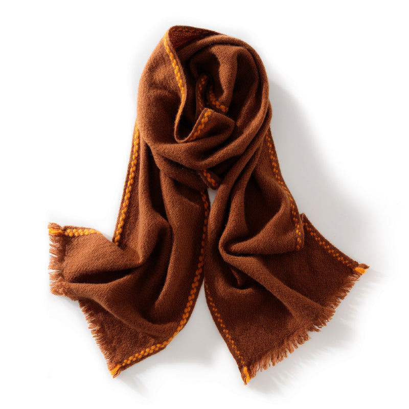 Cashmere scarf women's 100% pure cashmere, autumn and winter, fringed warm, shawl