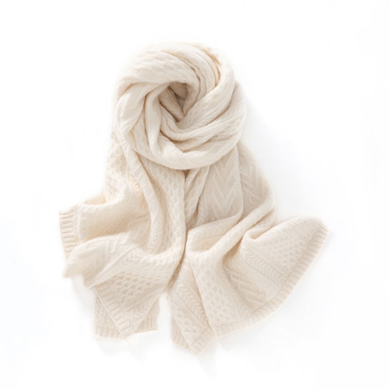 Cashmere scarf, 100% pure cashmere for men and women, autumn and winter, twist, enlarged, generous, knitted, shawl.