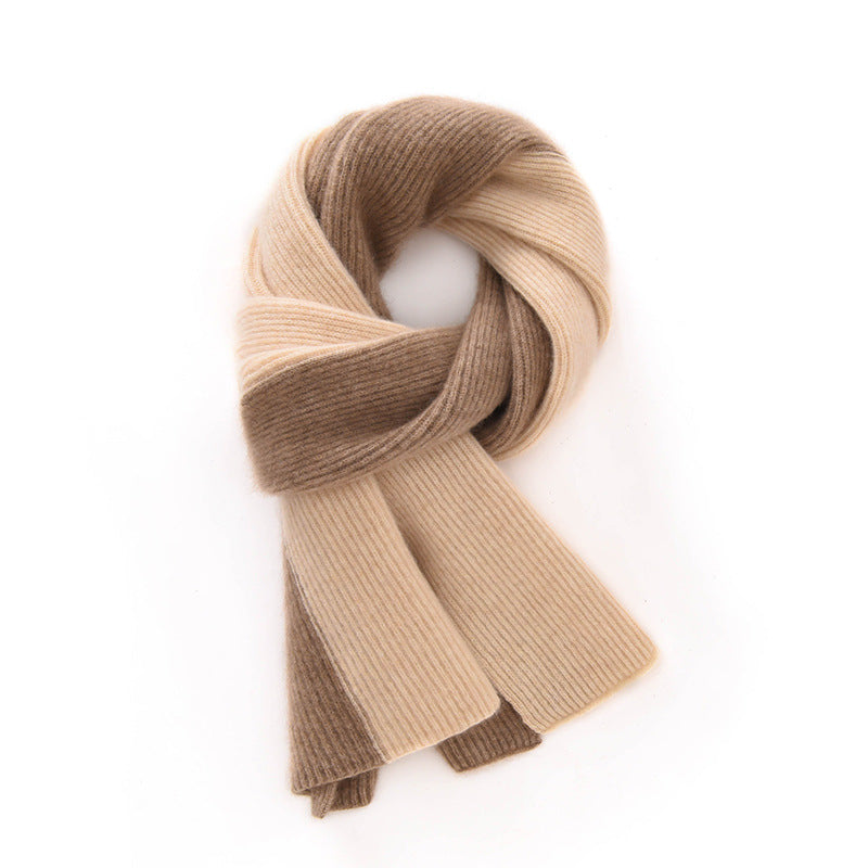 Cashmere scarf, 100% pure cashmere for men and women, autumn and winter, color matching, thickened, knitted, warm, scarf.