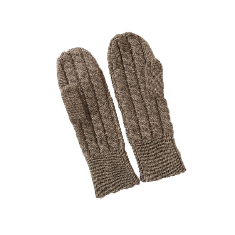 Cashmere, Gloves, Women's 100% Pure Cashmere, Thickened, Knitted, Warm, Gloves