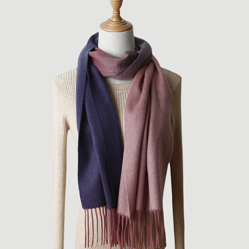 Gradual change cashmere scarf, water ripple, Mongolian cashmere, shawl cashmere thickened, warm winter