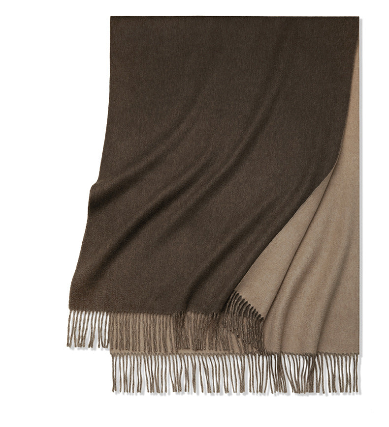 Cashmere scarf, men's and women's, warm in autumn and winter, scarf, fringed thickened double-sided, cashmere, shawl.