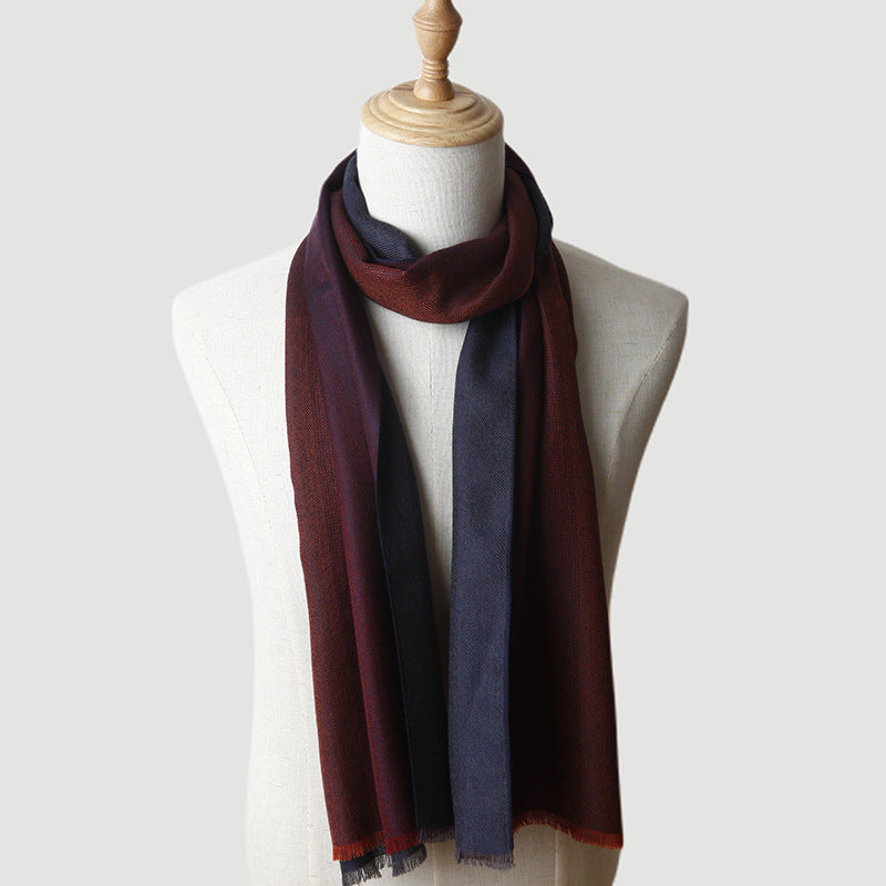 Men‘s   cashmere, scarf, color matching, gifts, autumn and winter, warm cashmere.