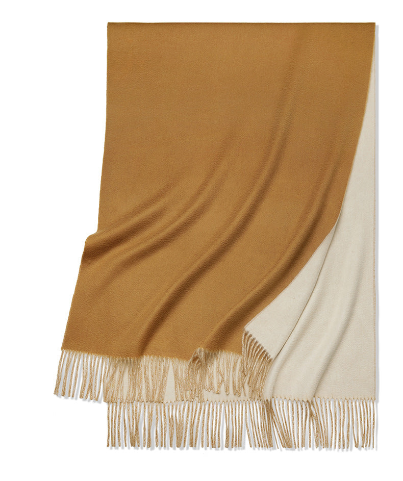 Cashmere scarf, men's and women's, warm in autumn and winter, scarf, fringed thickened double-sided, cashmere, shawl.