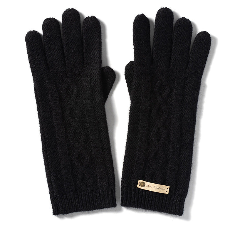 Pure cashmere, knitted, gloves, women's thermal, gloves