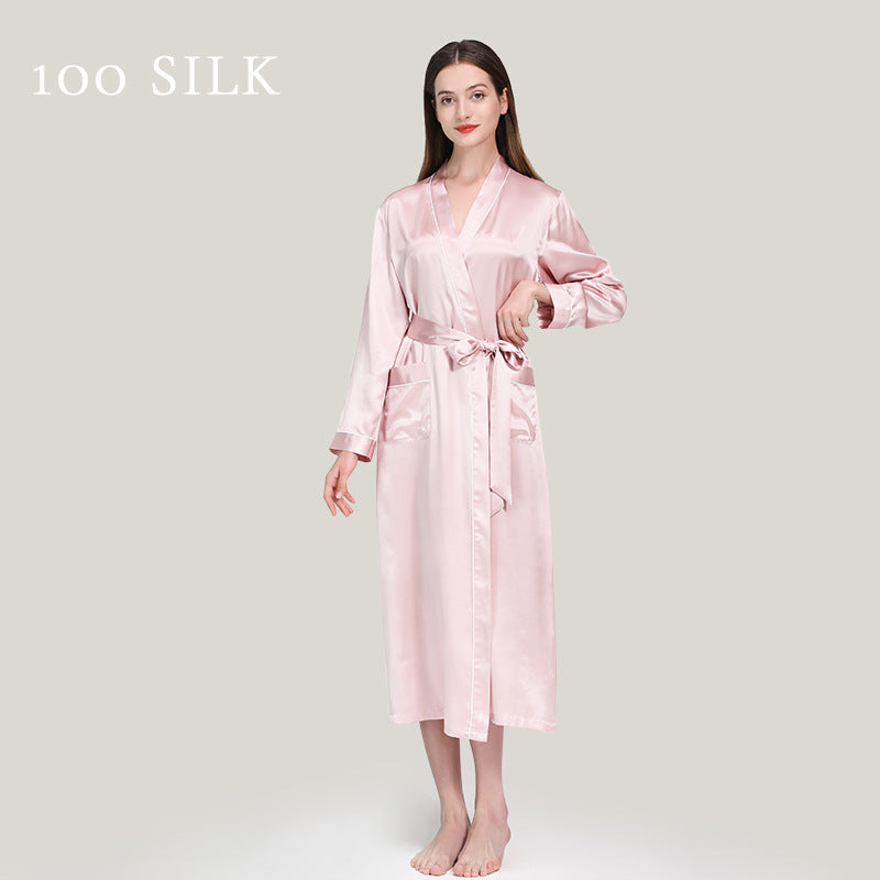 Silk, bathrobes, pajamas 100% mulberry silk, long styles, nightgowns, loungewear