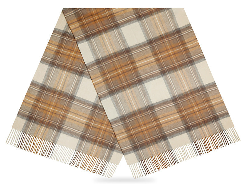 Plaid, water ripple, cashmere scarf, men and women, winter warmth, scarf, fringed cashmere, shawl.