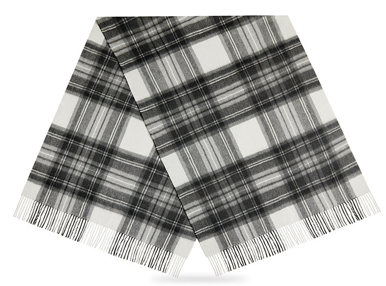 Plaid, water ripple, cashmere scarf, men and women, winter warmth, scarf, fringed cashmere, shawl.