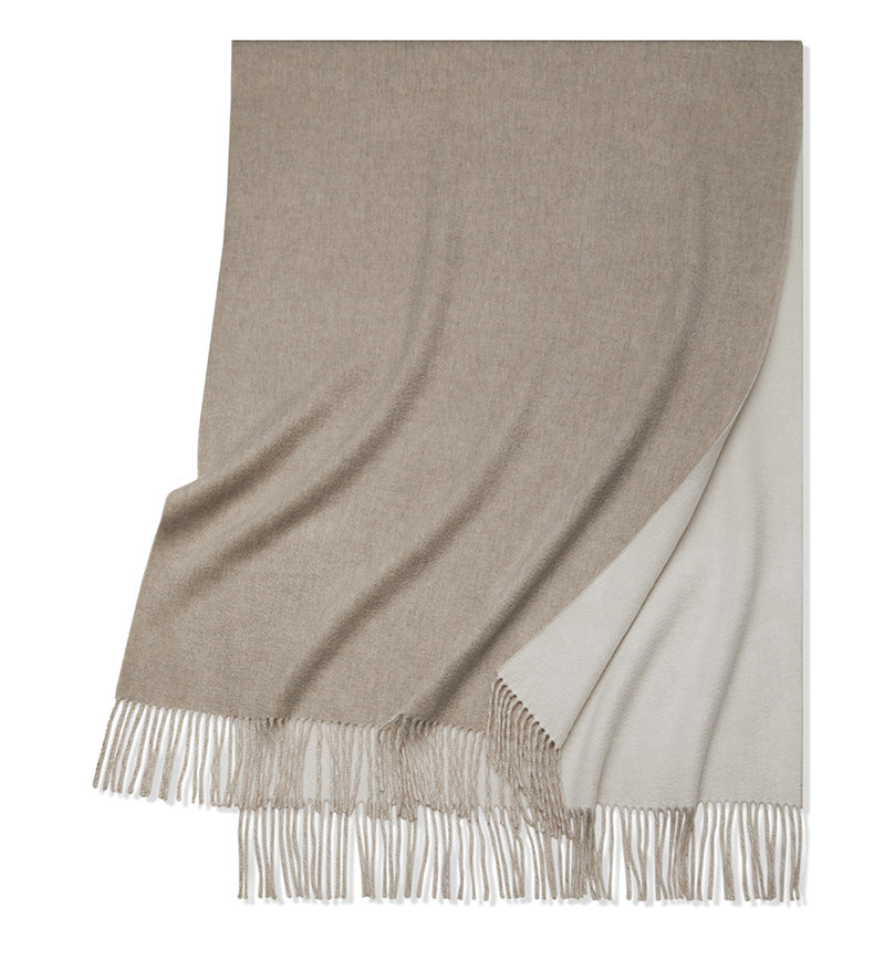 Cashmere scarf, men's and women's, warm in autumn and winter, scarf, fringed thickened double-sided, cashmere, shawl.