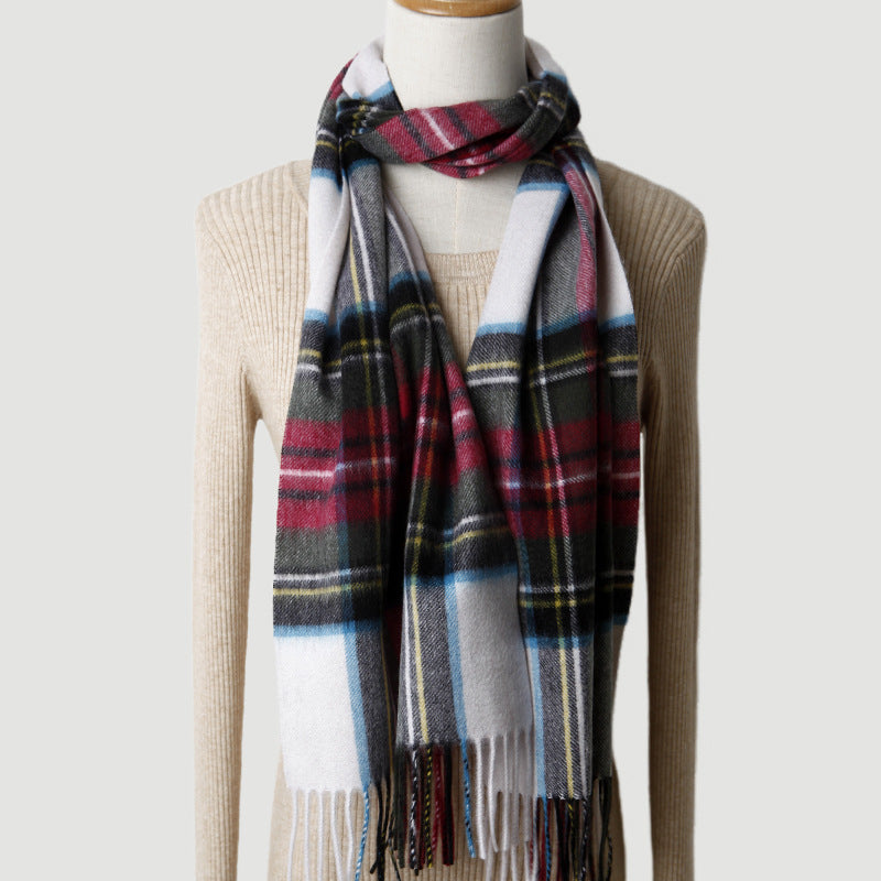 Scottish grid cashmere, scarf, female and male, water ripple, plaid, plaid, autumn and winter, warm