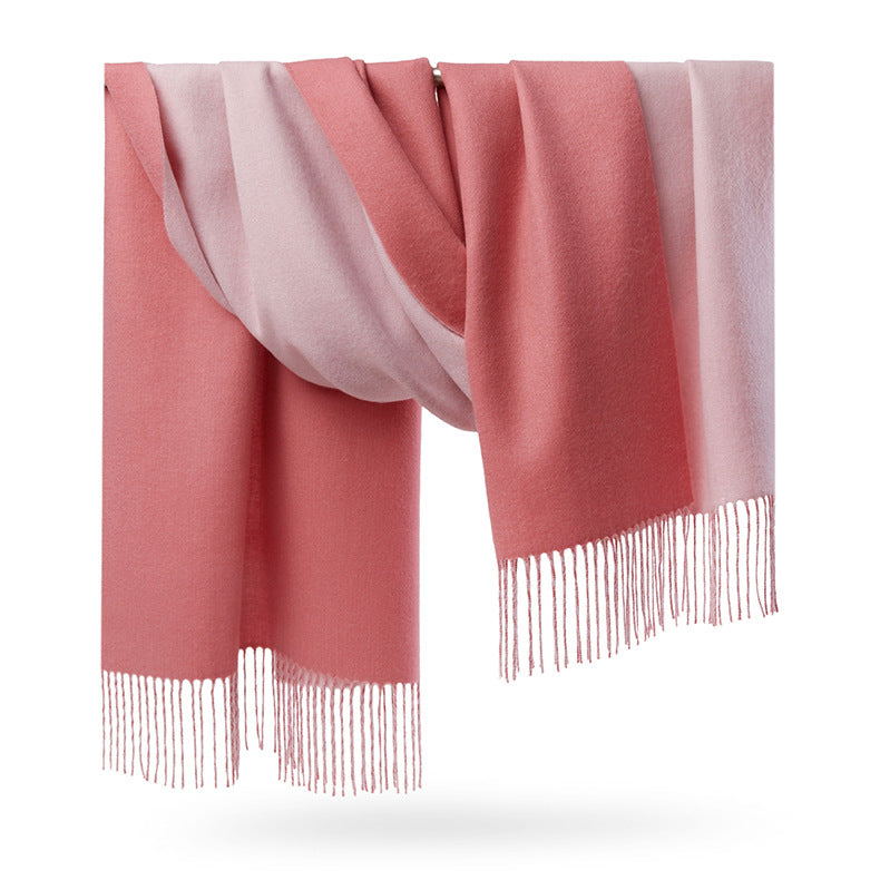 Cashmere scarf, men's and women's, warm in autumn and winter, thickened, double-sided cashmere, shawl.