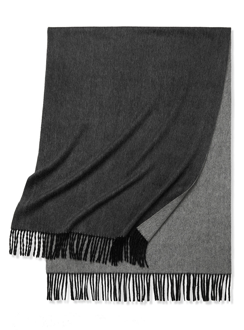 Cashmere scarf, women's and men's, autumn and winter warmth, double-sided cashmere, shawl.