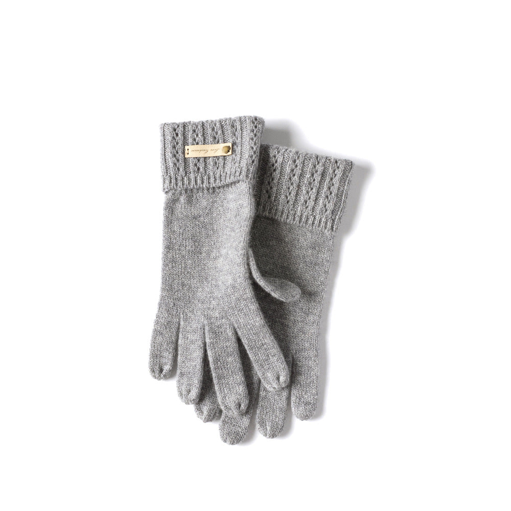 Women's Cashmere, Gloves, Flip, Knitted, Gloves